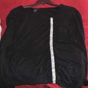 Ashley Stewart long sleeve bedazzled shirt